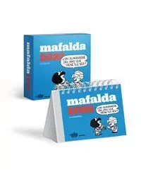 MAFALDA 2025, CALENDARIO ESCRITORIO TURQUESA CON CAJA